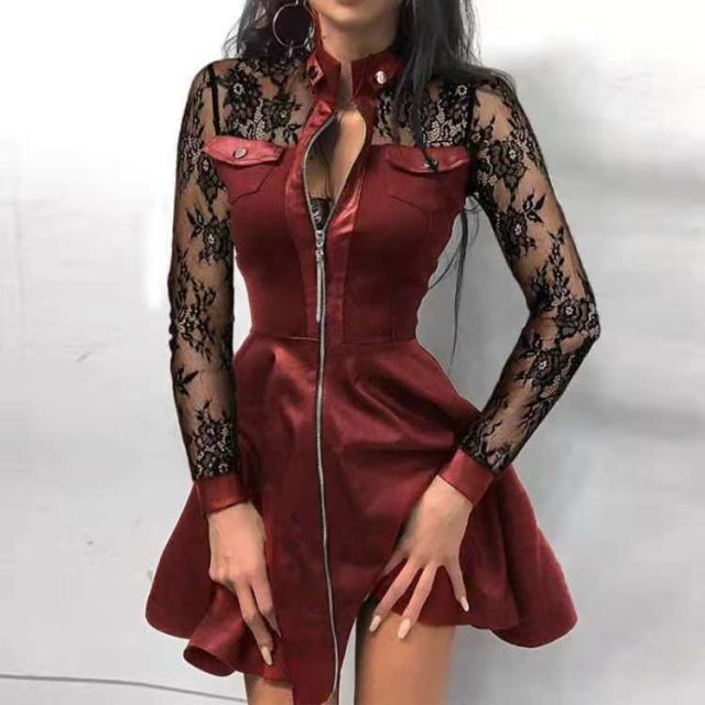Modisches PU-Lederkleid mit Taillenbetonung – Elegant & Stylisch
